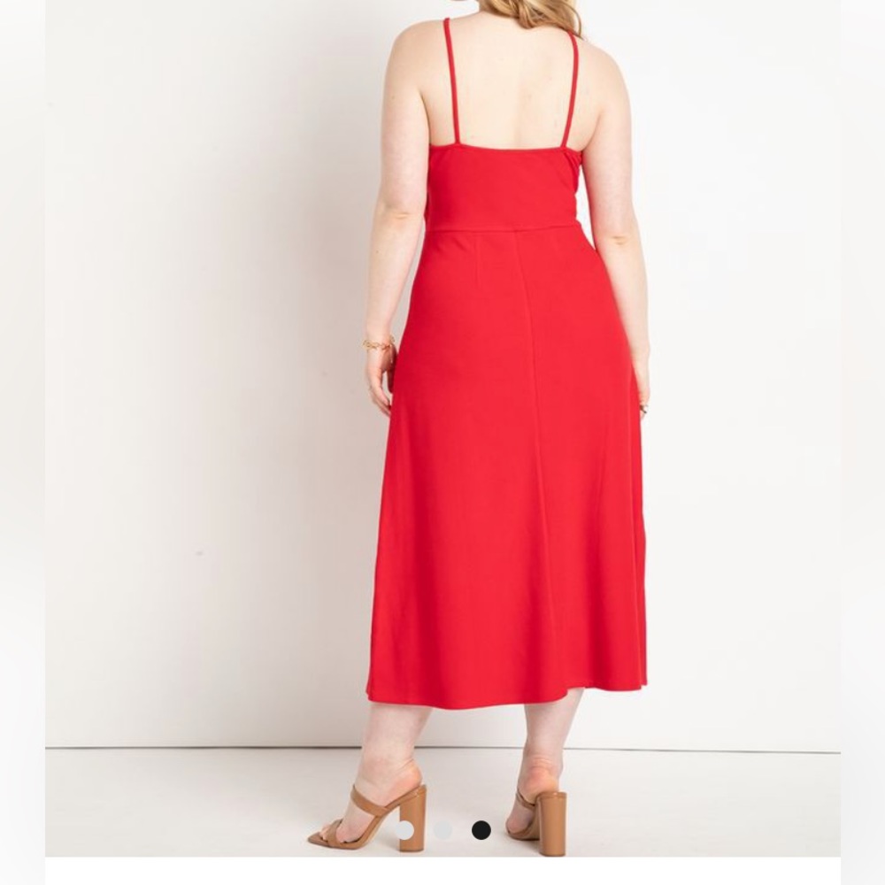 Tango Red Ribbed Dress With Halter Neck 26/28 - Picture 3 of 3